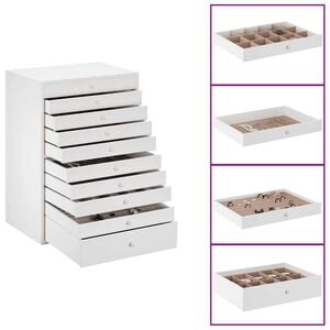 vidaXL Jewellery Box 10-Layer with Watch Holders White 29x20,5x40,5 cm