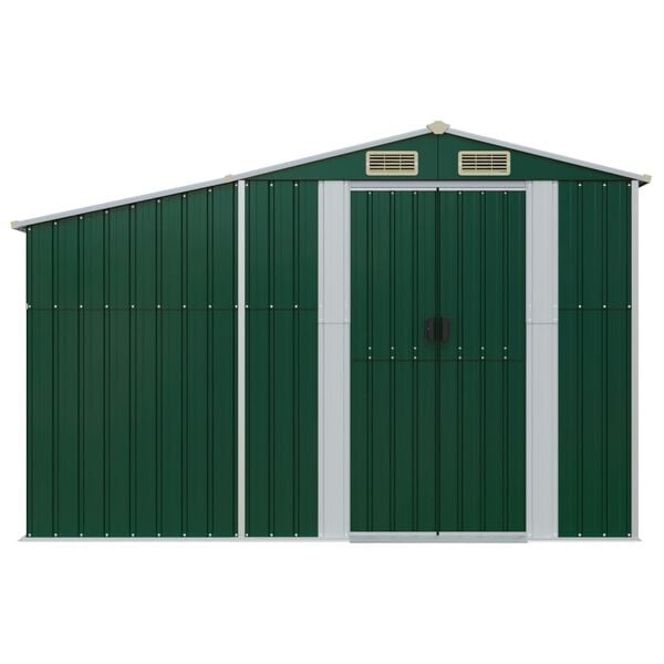 vidaXL Garden Shed Green 277x93x179 cm Galvanised Steel