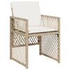 vidaXL 11 Piece Garden Dining Set with Cushions Beige Poly Rattan