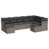 vidaXL 9 Piece Garden Sofa Set with Cushions Grey Poly Rattan