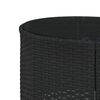 vidaXL Garden Sofa with Table and Cushions Half-Round Black Poly Rattan