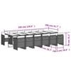 vidaXL 13 Piece Garden Dining Set with Cushions Light Grey Poly Rattan