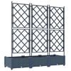 vidaXL Garden Planter 3 pcs Grey 120 x 40 x 125.5 cm Steel