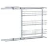 vidaXL 3-Tier Pull-out Kitchen Wire Basket Silver 47x15.5x55.5 cm