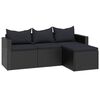 vidaXL Garden Lounge Set Black Poly Rattan