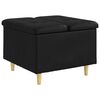 vidaXL Button Stool with Cushion Black 60 x 60 x 45 cm Faux leather
