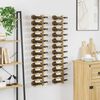 vidaXL Wall Mounted Wine Rack for 12 Bottles 2 pcs Gold Iron