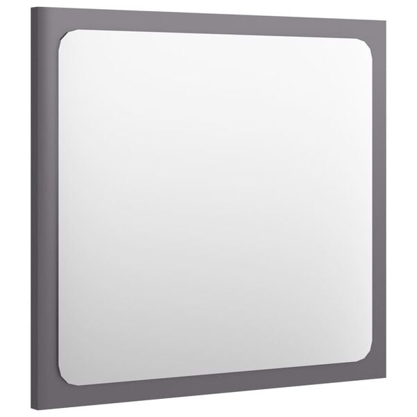 vidaXL Bathroom Mirror High Gloss Grey 40x1.5x37 cm Engineered Wood