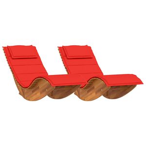 vidaXL Sun Lounger 2 pcs Solid Acacia Wood Brown