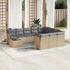 vidaXL 11 Piece Garden Sofa Set with Cushions Beige Poly Rattan