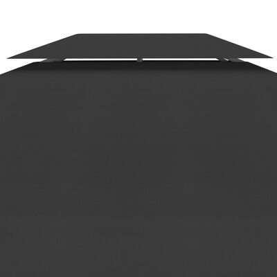 vidaXL 2-Tier Gazebo Top Cover 310 g/m² 4x3 m Black