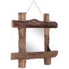 vidaXL Log Mirror Natural 50x50 cm Recycled Teak Wood