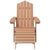 vidaXL Garden Adirondack Chairs with Footstool & Table HDPE Brown