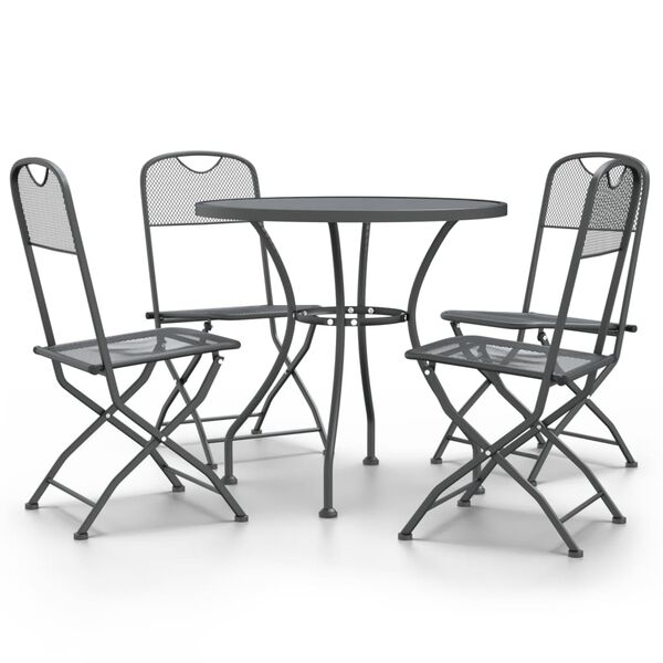 vidaXL 5 Piece Garden Dining Set Expanded Metal Mesh Anthracite