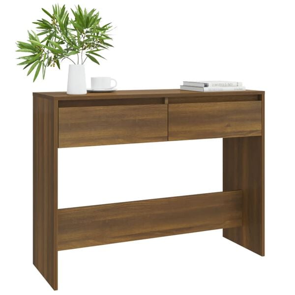 vidaXL Console Table Brown Oak 100x35x76.5 cm Engineered Wood