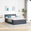 vidaXL Ottoman Bed with Mattress Dark Grey Double Velvet