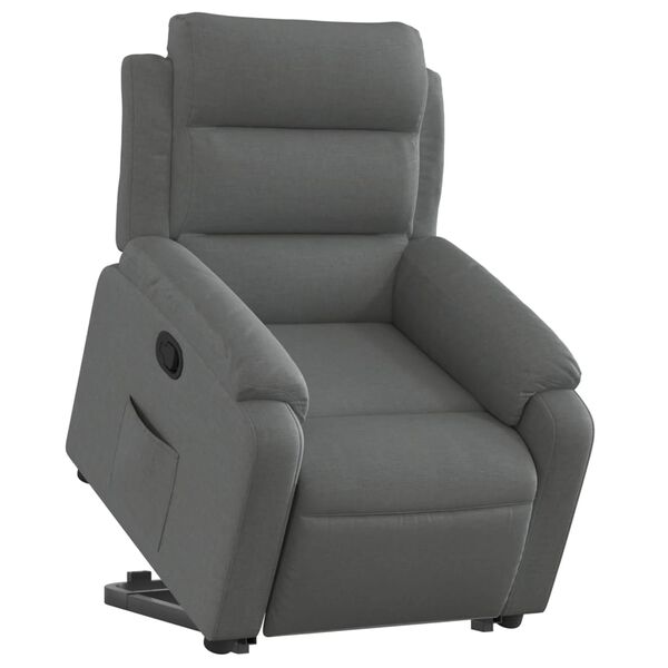 vidaXL Stand up Recliner Chair Dark Grey Fabric