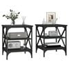 vidaXL Side Tables 2 pcs Black 40x42x50 cm Engineered Wood