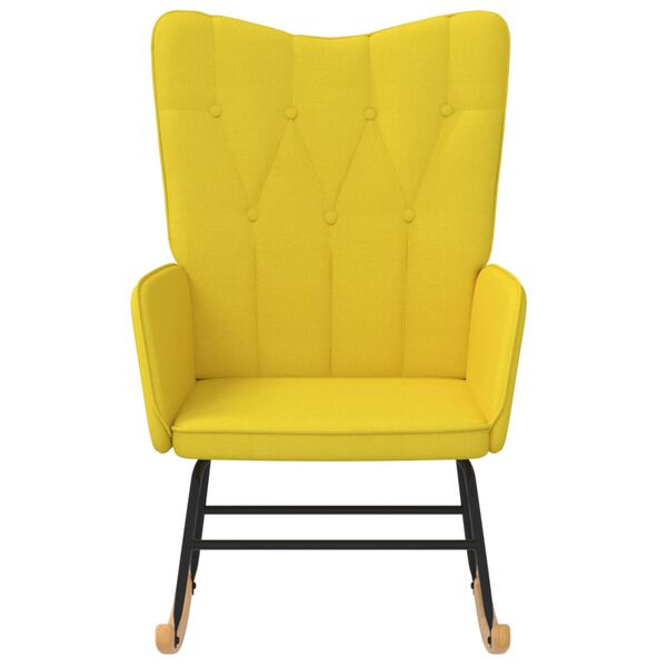 vidaXL Rocking Chair Mustard Yellow Fabric
