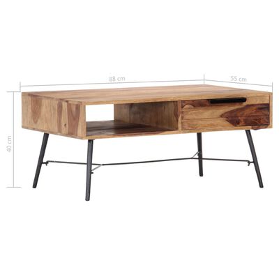 vidaXL Coffee Table 88x55x40 cm Solid Sheesham Wood