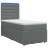 vidaXL LED Box Spring Bed with Mattress Dark Grey 140 x 190 cm Fabric