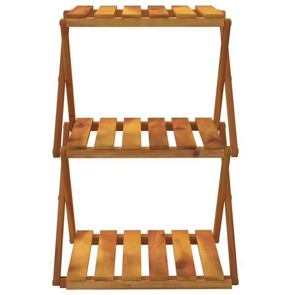 vidaXL 3-Tier Folding Shelf Brown 43x31x63 cm Solid Wood Acacia