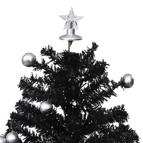 vidaXL Snowing Christmas Tree with Umbrella Base Black 75 cm PVC