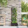 vidaXL Garden Planter with Trellis 3 pcs Black 120 x 40 x 125.5 cm PP