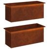 vidaXL Garden Planter with LED 2 pcs Rusty 40 x 100 x 40 cm