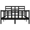 vidaXL Bed Frame without Mattress Black 150x200 cm King Size Solid Wood