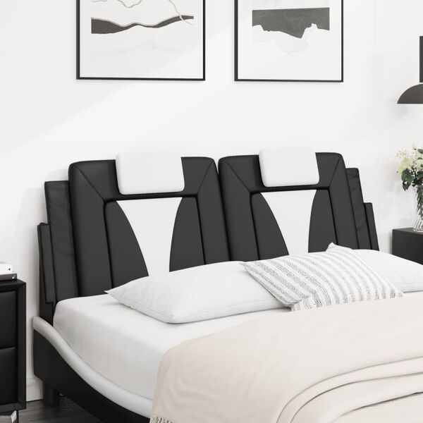 vidaXL Headboard Cushion "Viana" Black and White 153 cm Faux Leather
