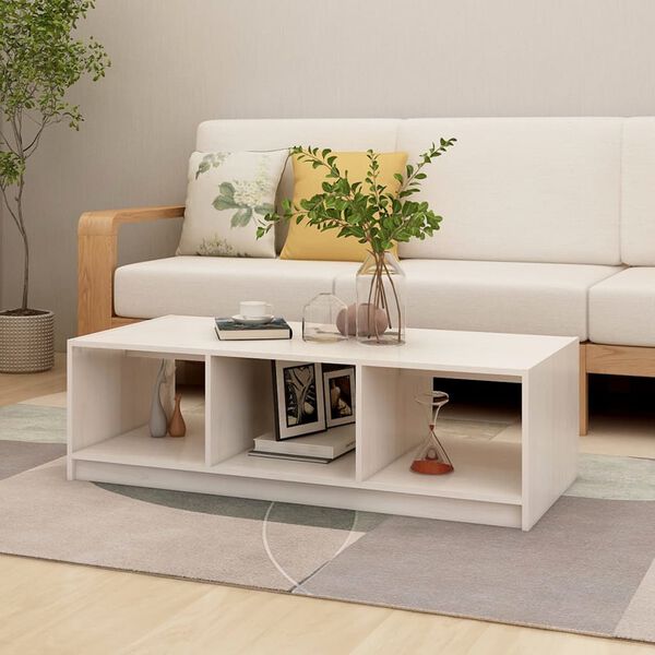 vidaXL Coffee Table White 110x50x34 cm Solid Pinewood