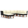 vidaXL 8 Piece Garden Lounge Set with Cushions Poly Rattan Black