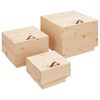 vidaXL Storage Boxes with Lids 3 pcs Solid Wood Pine