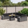 vidaXL 11 Piece Garden Sofa Set with Cushions Black Poly Rattan