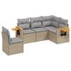 vidaXL 5 Piece Garden Sofa Set with Cushions Beige Poly Rattan