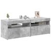 vidaXL TV Cabinets with LED Lights 2 pcs Concrete Grey 60x35x40 cm