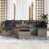 vidaXL Garden Sofa Set with Cushion 8 pcs Grey Poly Rattan