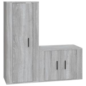vidaXL 2 Piece TV Cabinet Set Grey Sonoma Engineered Wood