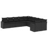 vidaXL 10 Piece Garden Sofa Set with Cushions Black Poly Rattan