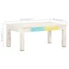 vidaXL Coffee Table White 110x60x45 cm Solid Mango Wood