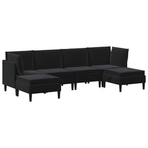 vidaXL Living Room Furniture Set 6 pcs Black Velvet