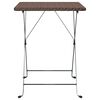 vidaXL Folding Bistro Table Brown 55x54x71 cm Poly Rattan