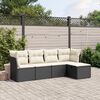 vidaXL 5 Piece Garden Sofa Set with Cushions Black Poly Rattan
