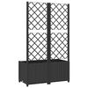 vidaXL Garden Planter with Trellis Black 80x40x136 cm PP