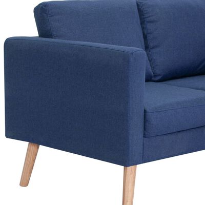 vidaXL 2 Piece Sofa Set Fabric Blue