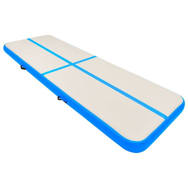 vidaXL Inflatable Gymnastics Mat with Pump 300x100x15 cm PVC Blue