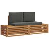 vidaXL 2 pcs Outdoor Sofa Set Solid Acacia Wood and Polyester