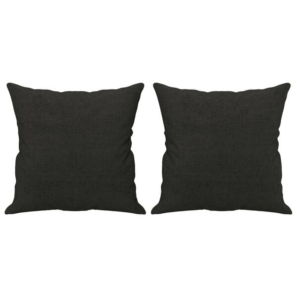 vidaXL Throw Pillows 2 pcs Black 40x40 cm Fabric