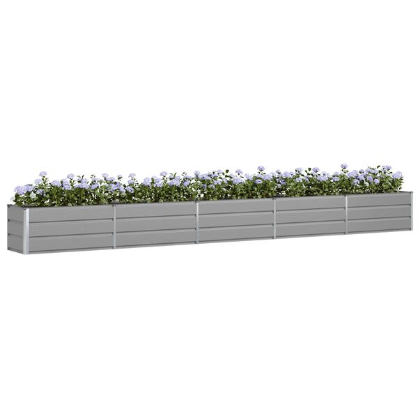vidaXL Planter Light Grey 480 x 50 x 45 cm Galvanised Steel